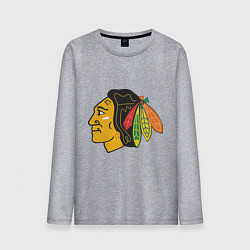 Лонгслив хлопковый мужской Chicago Blackhawks, цвет: меланж