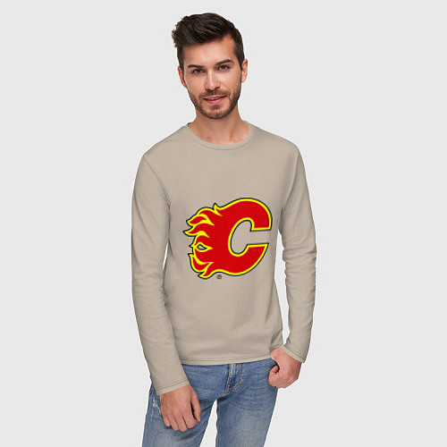 Мужской лонгслив Calgary Flames / Миндальный – фото 3