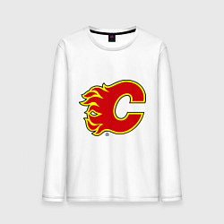 Лонгслив хлопковый мужской Calgary Flames, цвет: белый