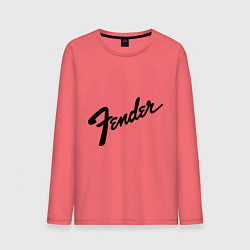 Лонгслив хлопковый мужской Fender, цвет: коралловый