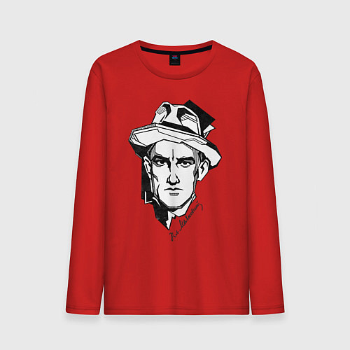 Мужской лонгслив Маяковский / Красный – фото 1