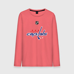 Лонгслив хлопковый мужской Washington Capitals: Ovechkin 8, цвет: коралловый