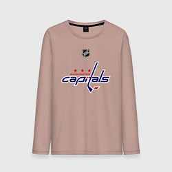 Лонгслив хлопковый мужской Washington Capitals: Ovechkin 8, цвет: пыльно-розовый