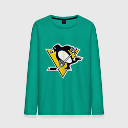Лонгслив хлопковый мужской Pittsburgh Penguins: Malkin 71 цвета зеленый — фото 1