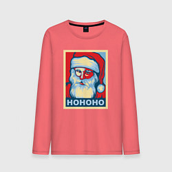 Лонгслив хлопковый мужской Santa HOHOHO, цвет: коралловый