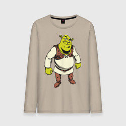 Лонгслив хлопковый мужской Shrek 3, цвет: миндальный