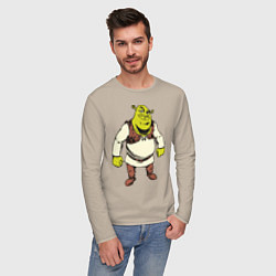 Лонгслив хлопковый мужской Shrek 3, цвет: миндальный — фото 2