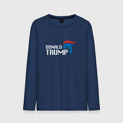 Лонгслив хлопковый мужской Donald Trump Logo, цвет: тёмно-синий