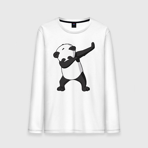 Мужской лонгслив Panda dab / Белый – фото 1
