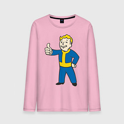 Лонгслив хлопковый мужской Fallout Boy цвета светло-розовый — фото 1