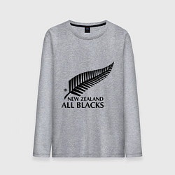 Лонгслив хлопковый мужской New Zeland: All blacks, цвет: меланж