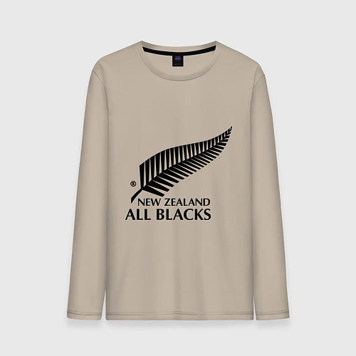 Мужской лонгслив New Zeland: All blacks / Миндальный – фото 1