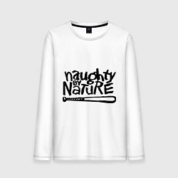 Лонгслив хлопковый мужской Naughty by nature, цвет: белый