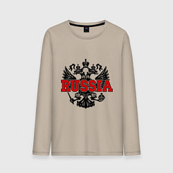 Лонгслив хлопковый мужской Russia Coat, цвет: миндальный