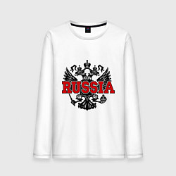 Лонгслив хлопковый мужской Russia Coat, цвет: белый