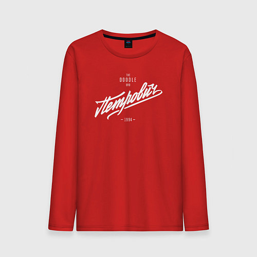 Мужской лонгслив Петрович/Doodle Bro / Красный – фото 1