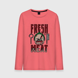 Лонгслив хлопковый мужской Dota 2: Fresh Meat, цвет: коралловый