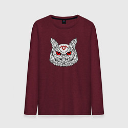 Лонгслив хлопковый мужской Owl: Twin Peaks, цвет: меланж-бордовый