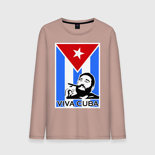 Мужской лонгслив Fidel: Viva, Cuba! / Пыльно-розовый – фото 1