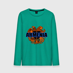 Лонгслив хлопковый мужской Армения цвета зеленый — фото 1