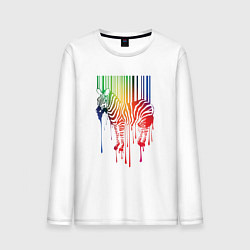 Лонгслив хлопковый мужской Color zebra, цвет: белый