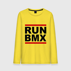 Лонгслив хлопковый мужской RUN BMX цвета желтый — фото 1