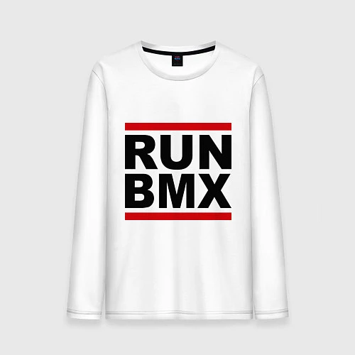 Мужской лонгслив RUN BMX / Белый – фото 1