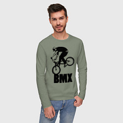 Лонгслив хлопковый мужской BMX 3, цвет: авокадо — фото 2