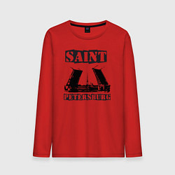 Лонгслив хлопковый мужской Санкт-Петербург, цвет: красный