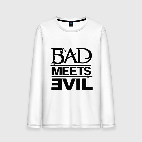 Мужской лонгслив Bad Meets Evil / Белый – фото 1