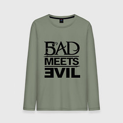 Лонгслив хлопковый мужской Bad Meets Evil, цвет: авокадо