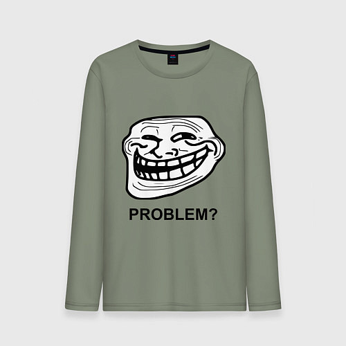 Мужской лонгслив Trollface. Problem? Проблемы? / Авокадо – фото 1