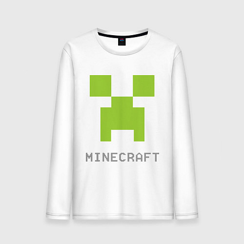 Мужской лонгслив Minecraft logo grey / Белый – фото 1