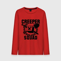 Лонгслив хлопковый мужской Creeper Squad, цвет: красный
