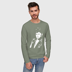 Лонгслив хлопковый мужской Юрий Клинских, цвет: авокадо — фото 2