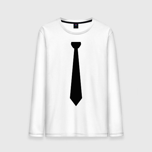 Мужской лонгслив Галстук / Белый – фото 1