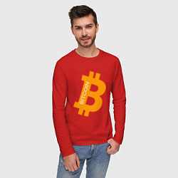Лонгслив хлопковый мужской Bitcoin Boss, цвет: красный — фото 2