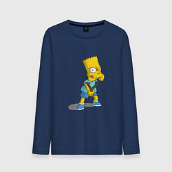 Лонгслив хлопковый мужской Bad Bart, цвет: тёмно-синий