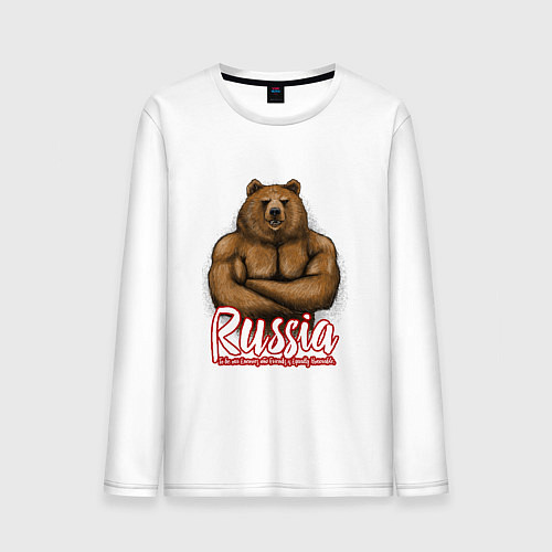 Мужской лонгслив Russian Bear / Белый – фото 1