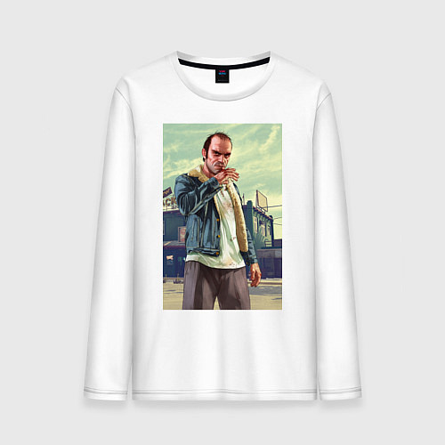 Мужской лонгслив Trevor Philips / Белый – фото 1