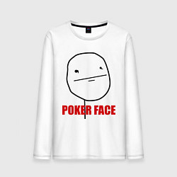 Лонгслив хлопковый мужской Poker Face, цвет: белый