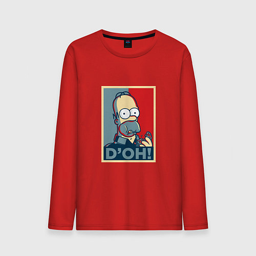 Мужской лонгслив D'oh Poster / Красный – фото 1