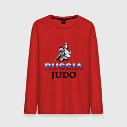 Лонгслив хлопковый мужской Russia judo, цвет: красный