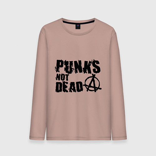 Мужской лонгслив Punks not dead / Пыльно-розовый – фото 1