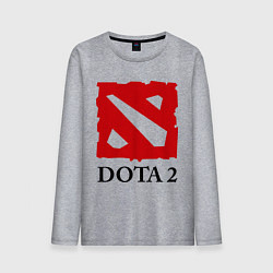 Лонгслив хлопковый мужской Dota 2: Logo, цвет: меланж