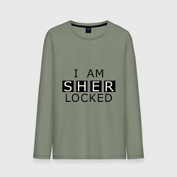 Лонгслив хлопковый мужской I am Sherlocked, цвет: авокадо
