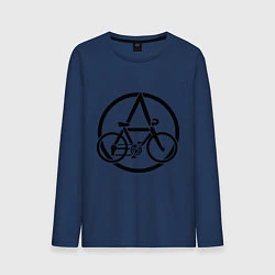 Лонгслив хлопковый мужской Anarchy Bike, цвет: тёмно-синий