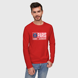 Лонгслив хлопковый мужской Paris Saint-Germain - New collections, цвет: красный — фото 2