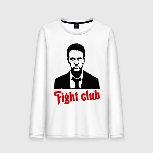 Мужской лонгслив Fight Club: Edward Norton / Белый – фото 1