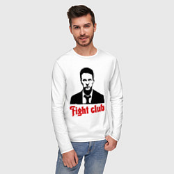 Лонгслив хлопковый мужской Fight Club: Edward Norton, цвет: белый — фото 2